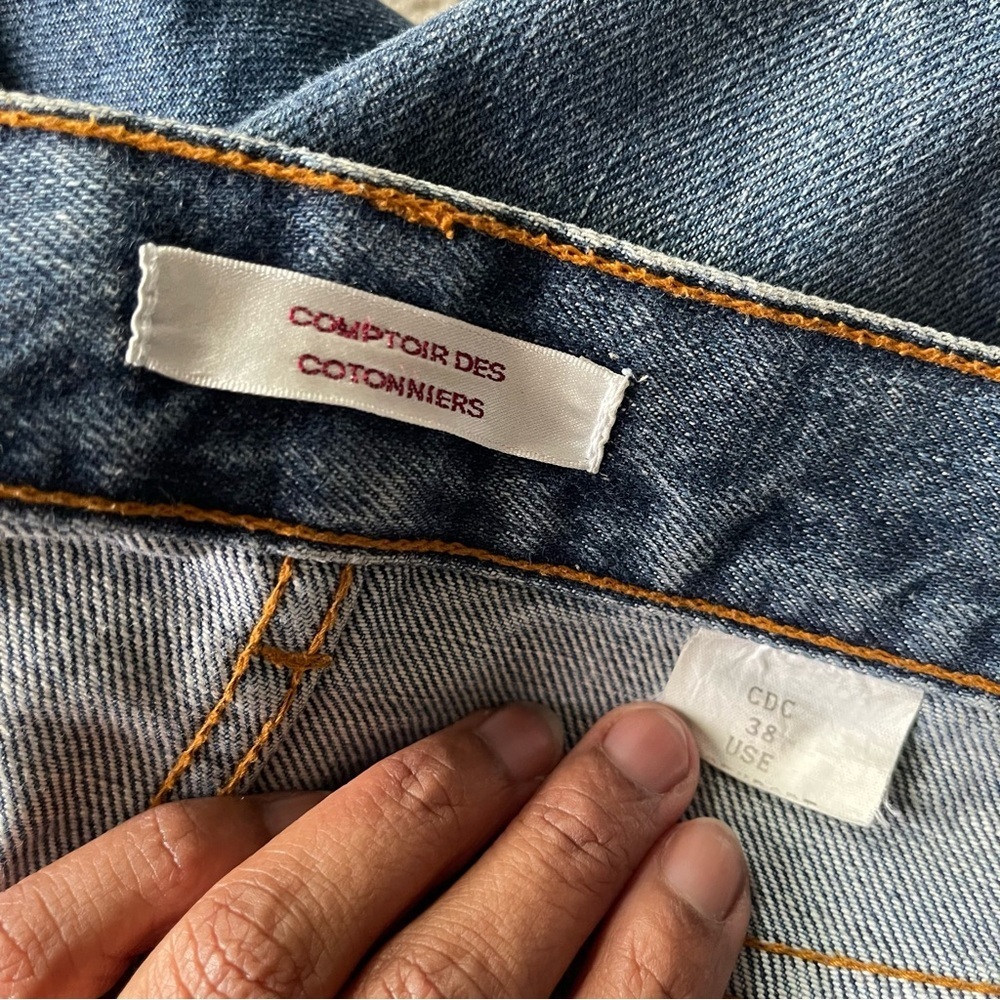 Comptoir des Cotonniers Straight Leg Jeans Medium Wash 100% Cotton Size 38 - Picture 5 of 10